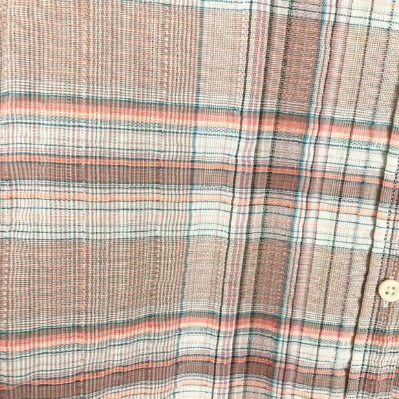 NWOT CURRENT/ELLIOTT Top S Plaid Beige Brown Multi Pocket Long-Sleeve Cotton - Picture 7 of 16